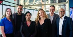 Left to right: Daniela D’Amato (Grotto Bay Beach Resort & Spa); Chris Crumpler, Donna Douglas, Chris Keane and Jamion Simmons (BTA); Nicole Conrad (BermudAir).