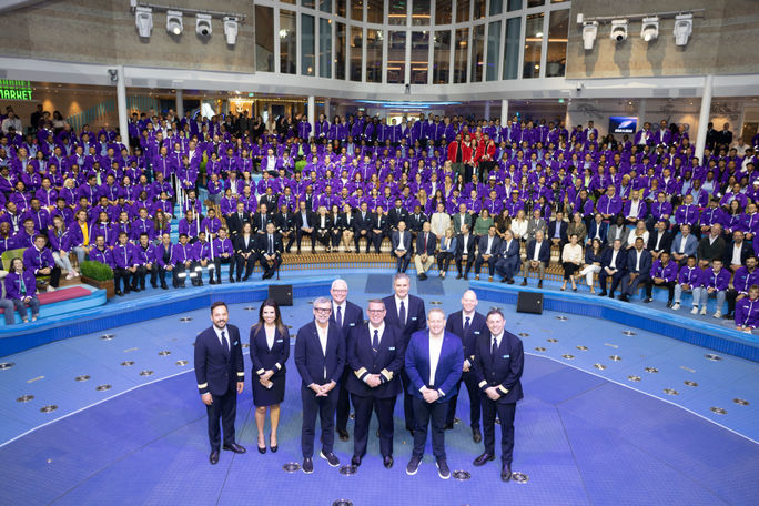 Royal Caribbean executives officially welcome Star of the Seas to the fleet in Turku, Finland. Royal Caribbean executives officially welcome Star of the Seas to the fleet in Turku, Finland.