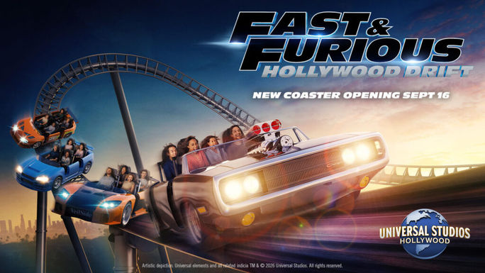 Universal Hollywood's new “Fast & Furious: Hollywood Drift” roller coaster. Universal Hollywood's new “Fast & Furious: Hollywood Drift” roller coaster.