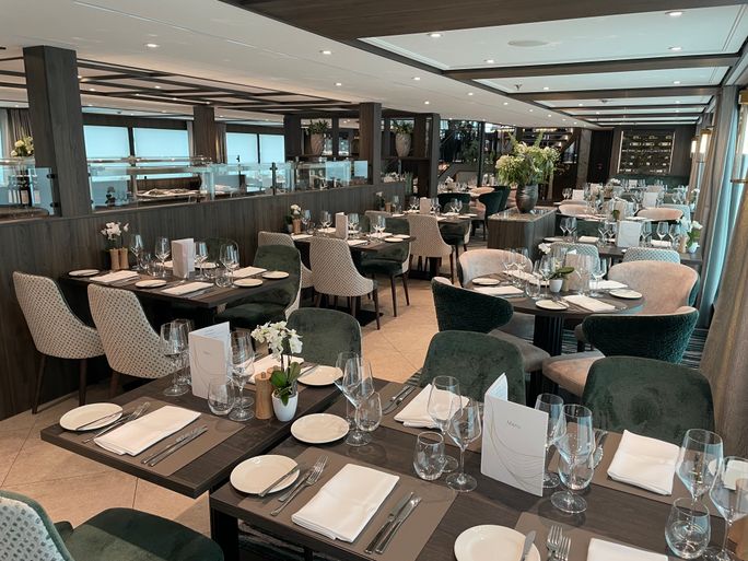 The main restaurant on Riviera Travel’s Riviera Radiance
