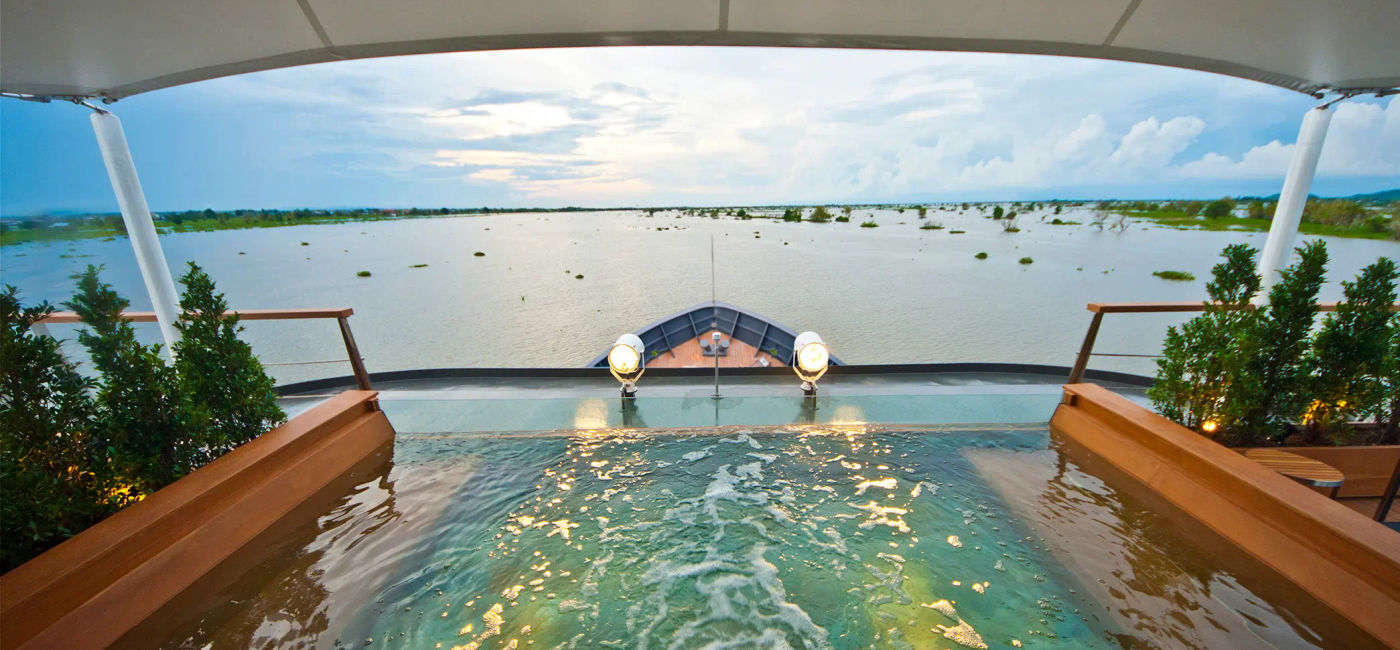 Image: The plunge pool on the Aqua Mekong (Photo Credit: Aqua Expeditions)