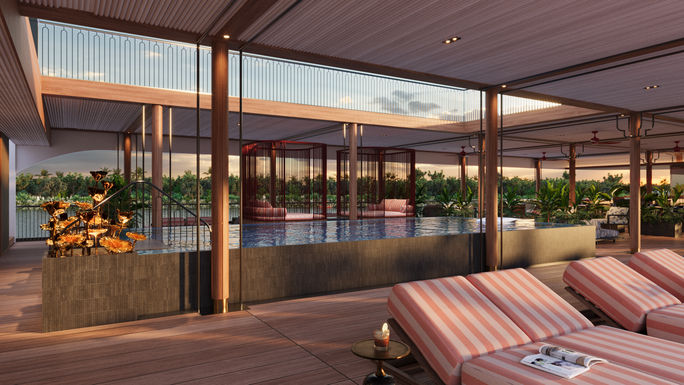 A rendering of the pool bar on AmaMaya