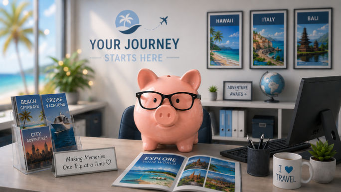 A piggy bank in the office.