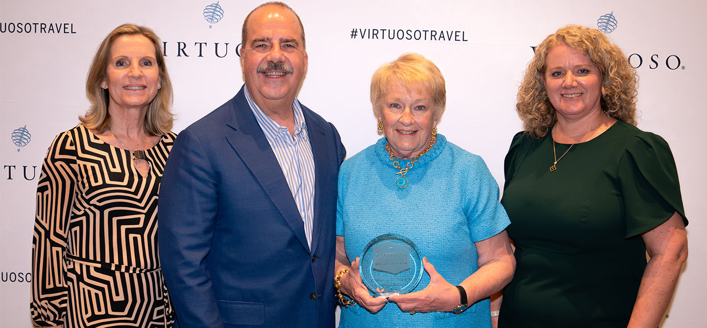 Image: Travel Experts Executive team (left to right) Claire Canady, Director NC Operations, Matthew Upchurch, CEO Virtuoso, Sharon Fake, Executive Director, Heather McIntyre, Director of Technology & Finance. (Photo Credit: Travel Experts)
