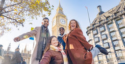 Contiki tour participants exploring London, England.