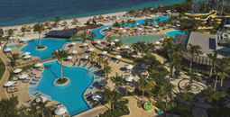 Panoramic view of Dreams Natura Resort & Spa's pools and water park