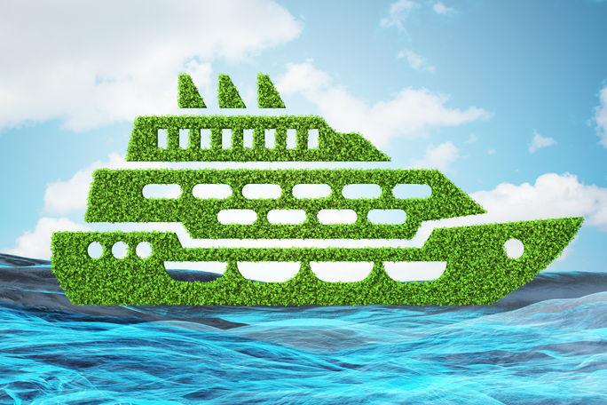 Eco-friendly cruise ship concept. Eco-friendly cruise ship concept.