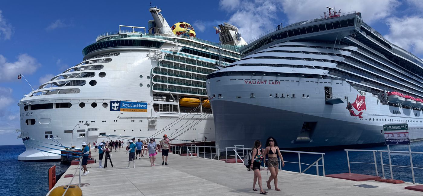 Image: Cruise ships docked in Cozumel, Mexico. (Photo Credit: Patrick Clarke)