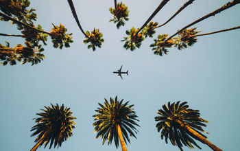 Plane over Los Angeles, California