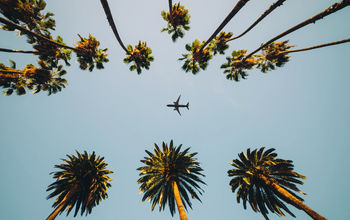 Plane over Los Angeles, California