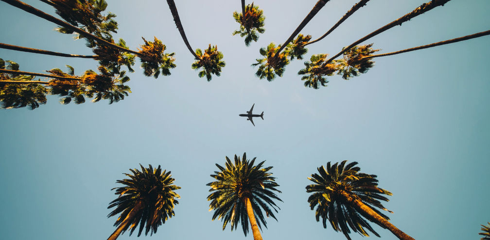 Plane over Los Angeles, California