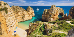 Beautiful bay in Algarve region, Portugal.