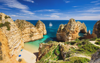 Beautiful bay in Algarve region, Portugal.