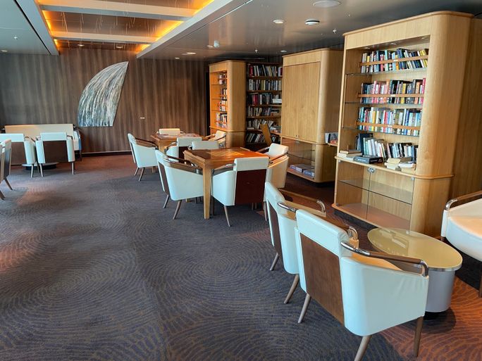 The library aboard the MS Trollfjord The library aboard the MS Trollfjord