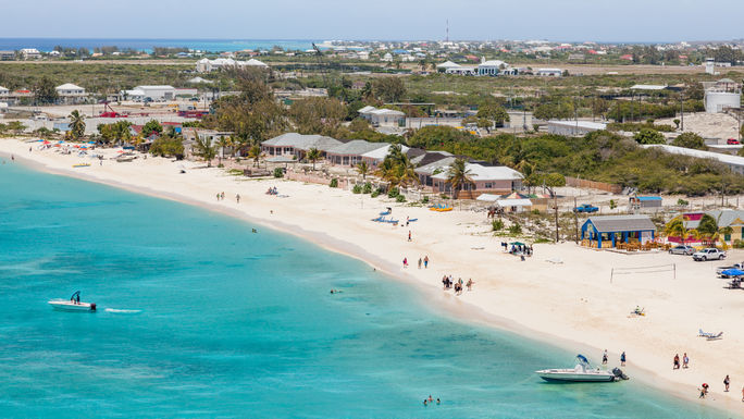 Aerial view of Grand Turk, Turks and Caicos