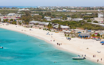 Aerial view of Grand Turk, Turks and Caicos