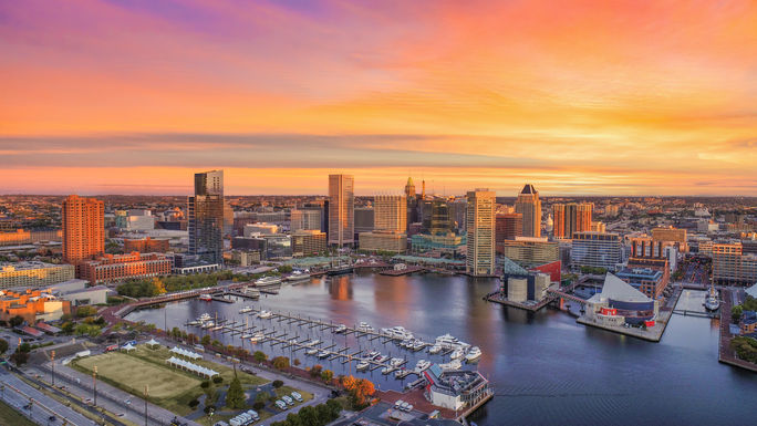 Aerial view of Baltimore, Maryland