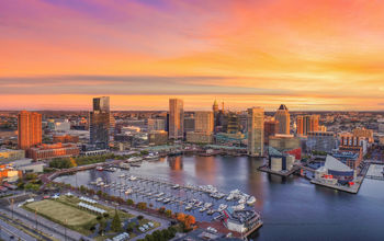 Aerial view of Baltimore, Maryland