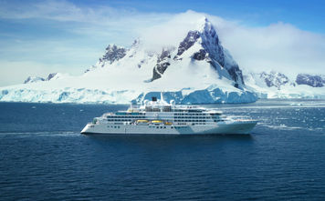 Silversea's Silver Endeavor sailing in Antarctica.