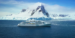 Silversea's Silver Endeavor sailing in Antarctica.