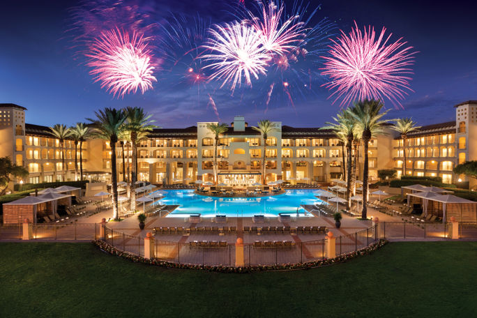 Freedom Fest fireworks over Fairmont Scottsdale Princess
