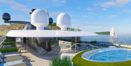 A rendering of the Sky Bar & Spa Pool on Emerald Kaia