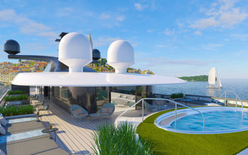 A rendering of the Sky Bar & Spa Pool on Emerald Kaia
