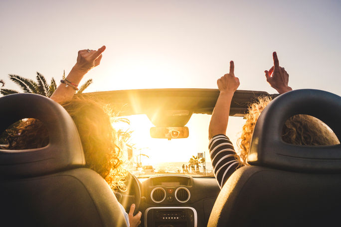 Friends going on a road trip.