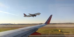 Delta plane taking off, Atlanta airport