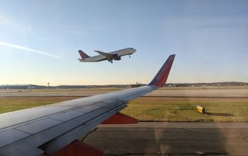 Delta plane taking off, Atlanta airport