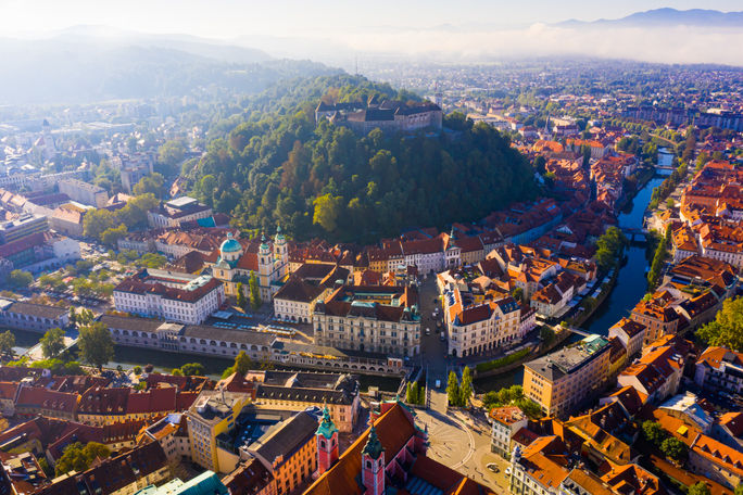 Sunny fall day in Ljubljana, Slovenia