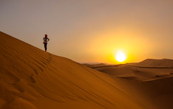 Dunes in the Sahara at Sunset, Morocco
