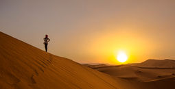 Dunes in the Sahara at Sunset, Morocco