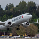 An American Airlines 737 MAX on takeoff