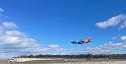 Southwest Airlines plane landing at Baltimore/Washington International Airport