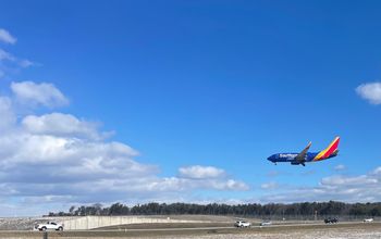 Southwest Airlines plane landing at Baltimore/Washington International Airport