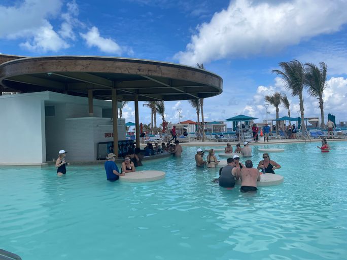 The new Great Life Lagoon at Great Stirrup Cay has two swim-up bars