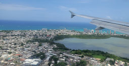 Approaching San Juan, Puerto Rico, plane, view, wing, caribbean,