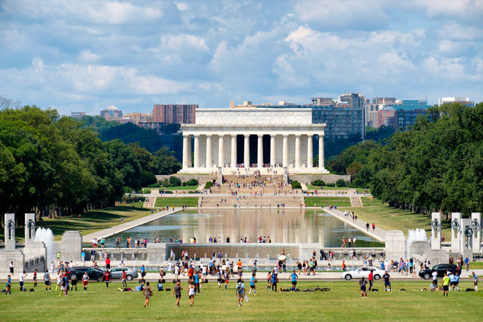 The National Mall with a view of Lincoln Memorial, Washington D.C.