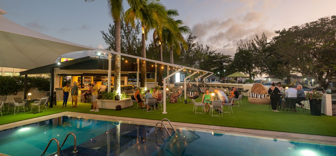 Image: The Rockley bar and terrace features daily and nightly entertainment.  (Photo courtesy of Ocean Hotels Group)