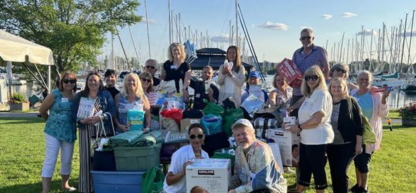 Image: The Bob Family Travel Team at TravelOnly, lead by Pat Probert and Mary de Almeida. Accepting donations on behalf of St. Vincent and The Grenadines is Shelley John, Director of Sales, Canada. (Photo Credit: One Caribbean)