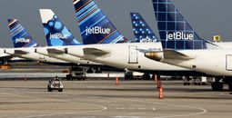JetBlue Airbus A320 tailfins.