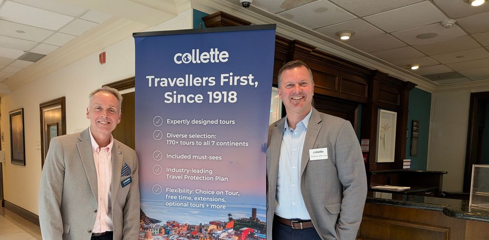 Ron Lonsdale (left) and Christian Leibl-Côté at Collette’s travel advisor appreciation event in Toronto.