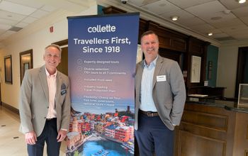 Ron Lonsdale (left) and Christian Leibl-Côté at Collette’s travel advisor appreciation event in Toronto.