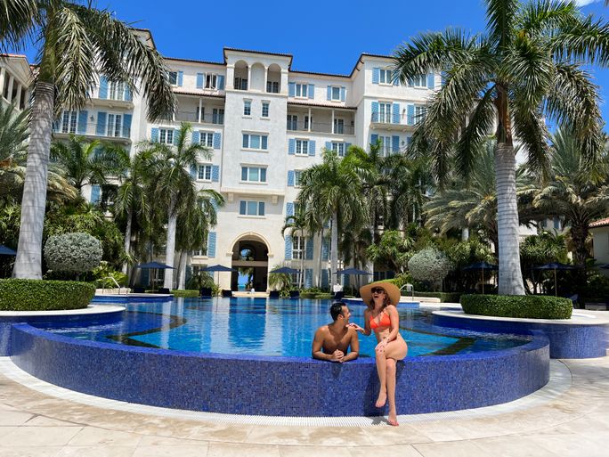 Couple at The Regent Grand, Grace Bay, Turks and Caicos. Couple at The Regent Grand, Grace Bay, Turks and Caicos.