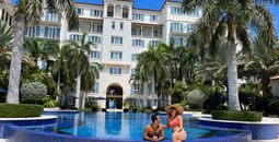 Couple at The Regent Grand, Grace Bay, Turks and Caicos.