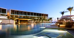 TRS Coral Hotel pool at night. 