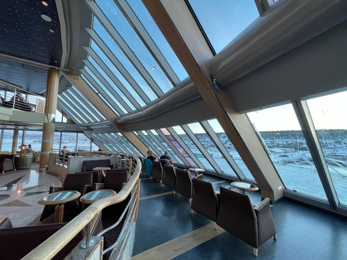 Panoramic views from the 1893 Bar aboard the MS Trollfjord Panoramic views from the 1893 Bar aboard the MS Trollfjord