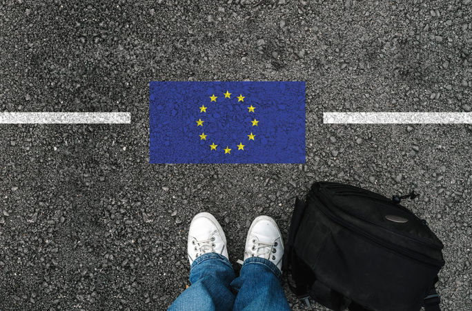 Traveler entering the European Union