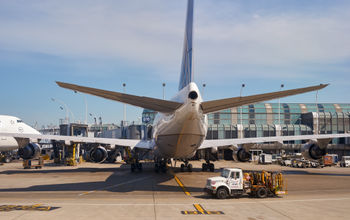 United Airlines plane at Chicago O'Hare International Airport.
